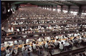How shoes are made Stitching department, shoe manufacturing process flow char